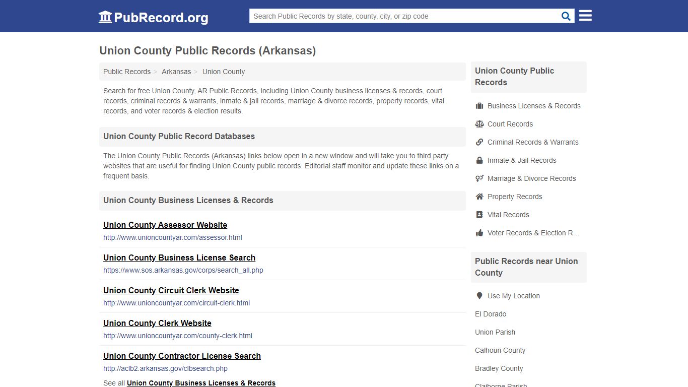 Free Union County Public Records (Arkansas Public Records)